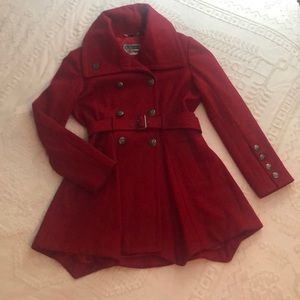 Guess Red Warm Wool Blend Jacket